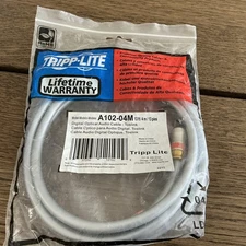 TRIPP LITE A102-04M, DIGITAL OPTICAL AUDIO CABLE, TOSLINK, 13 FT, 4M-THX Cert