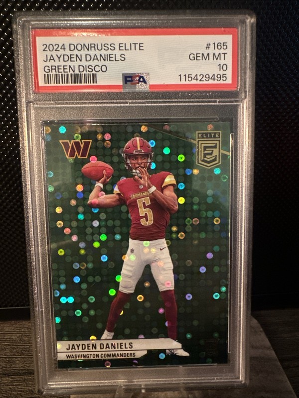 2024 Panini - Donruss Elite - Jayden Daniels #165 - Green Disco Rookie - PSA 10