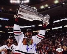Michal Handzus signed Chicago Blackhawks Stanley Cup 8x10 photo #1 JSA