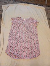 Floral Short Sleeve Nightgown Aria Collection XL Feminine Pink Cotton