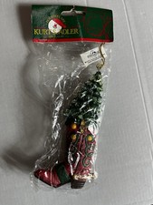 Kurt Adler Western Cowboy Boot Christmas Tree Ornament Handcrafted
