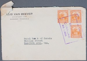 MayfairStamps Venezuela Caracas to New York NY Cover aaz_98957