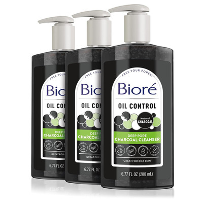 Biore Deep Pore Charcoal Face Wash, Daily Facial Cleanser for Dirt & Makeup Remo