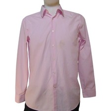 HUGO BOSS Sharp Fit Dress Shirt Men’s 16 34/35 Pink Solid Button Front
