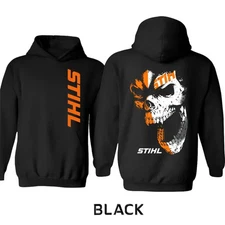 Retro Stihl Skull Hoodie, Fleece Lined Tactical, Classic Arborist Safety Gear