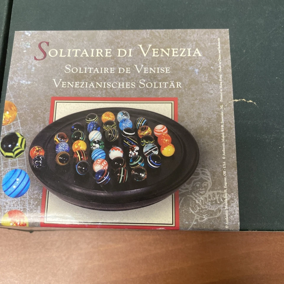 Solitaire di Venezia Board Game Handmade Glass Marbles Authentic Models Set Gift - Image 2 of 4