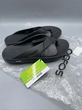 OOFOS OORIGINAL RECOVERY SANDAL MEN 8/ WOMEN 10 -Style 1000 BLACK - BLACK