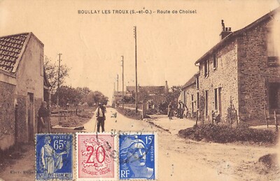 Old postcard 91 BOULLAY LES TROUX ROUTE DE CHOOSEEL