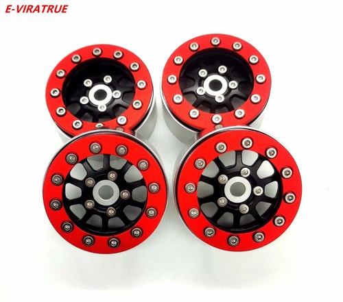 E-VIRATRUE 1.9''Aluminum Wheels fit TRX4/TRX6/Axial SCX10 Black 4pcs - Picture 16 of 23