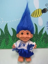 CHEERLEADER - 5" Russ Troll Doll - NEW IN BAG - Blue & White Uniform- Last ones