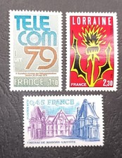 1979 Timbre France Neuf  N 2055 , 2064 , 2065  ,Très bon état.