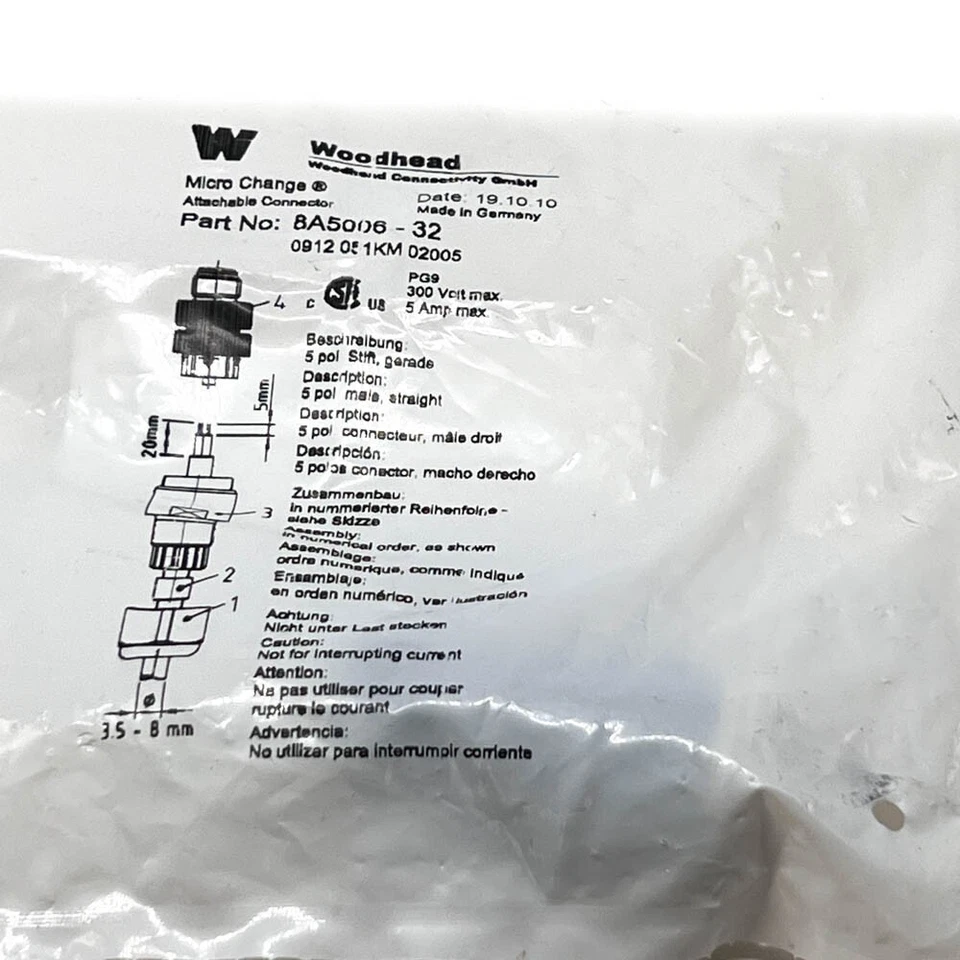 Conector recto macho microcambio Brad 1200710047 Molex 8A5006-32 Foto 4 de 4