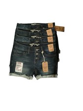 HIPPIE GIRL REGULAR RISE MIDI DARK DENIM WASH SHORTS SIZE 10 Girls 4 In Stock
