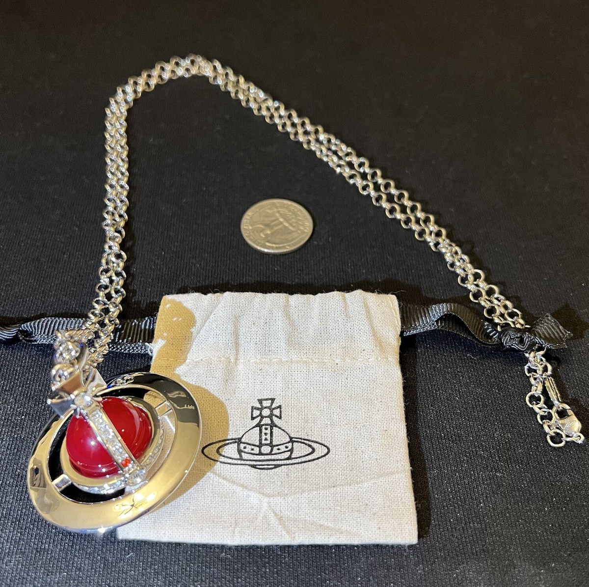 アクセサリー Vivienne Westwood necklace Vivienne Westwood Skull Orb Stone Double Chain Necklace