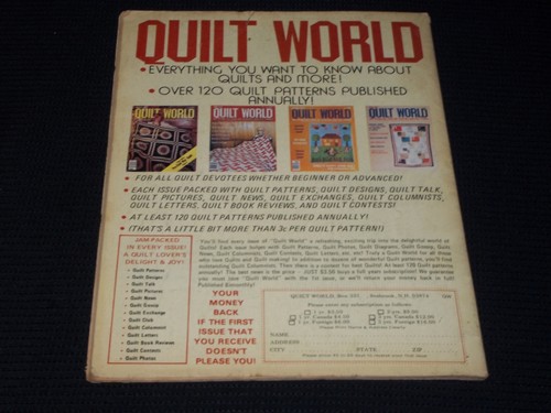 1977 OCTOBER QUILT WORLD MAGAZINE - SALVAGING WORN QUILTS FRONT COVER - E 2854 - Picture 2 of 2
