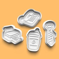 Ausstecher Fondant Stempel Bürobedarf Geburtstag Party Backen 4er Set