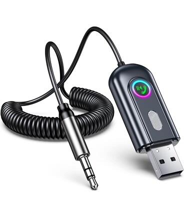 Bluetooth Empfänger 5.3 mit 3,5mm Klinke, Aux Bluetooth Adapter, Freisprechen