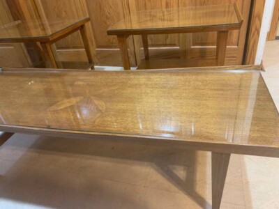 vintage Mid-Century プライウッド lowtable 1960 Lane Alta Vista Inlaid Walnut Coffee Table And End Tables Set