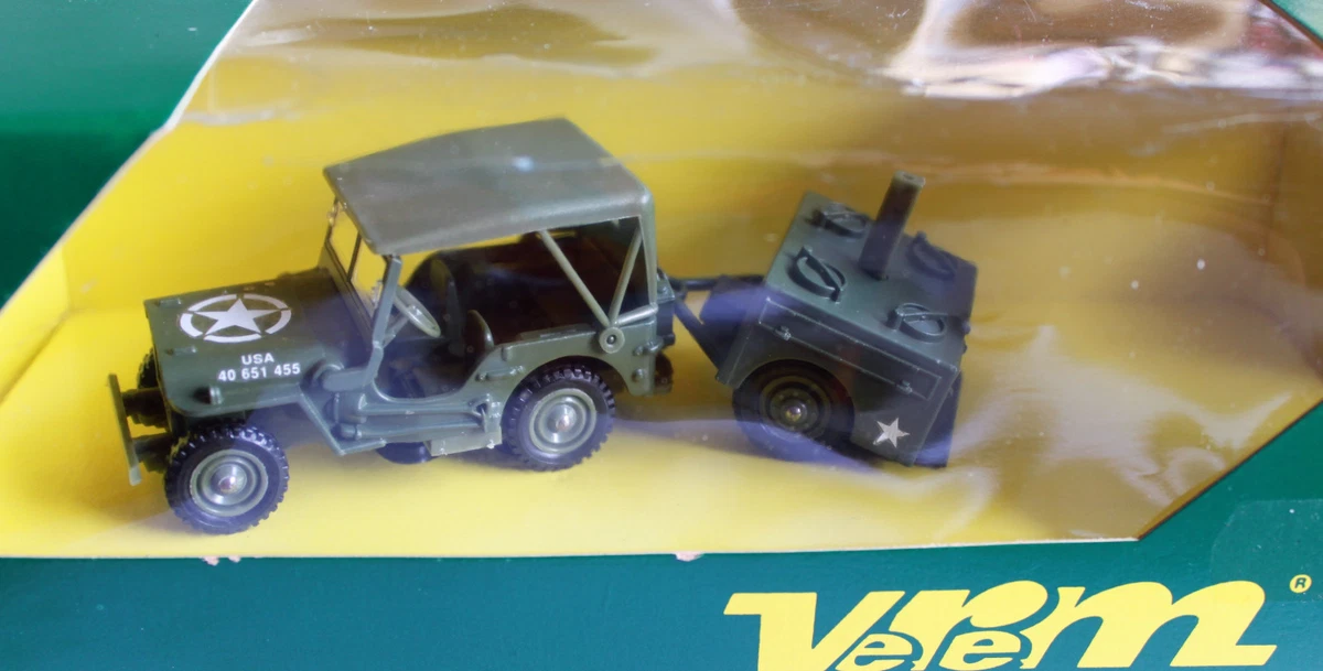 1/43 Militaire Abrex Cararama 4-91860 Jeep 1/4 Ton bâchée Vert armée