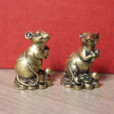 Chinese Traditional Feng Shui Rat Stomping on Gold Ingot Statue