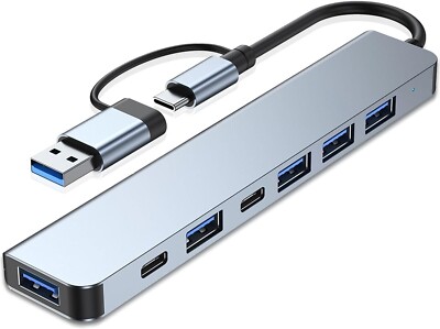 7 in 1 Multiport USB-C Hub Type C To USB 3.0 2.0 Multi-hub Dock Splitter Adapter