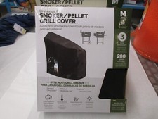 Universal 52-in W x 45-in H Black Smoker Pellet Grill Cover