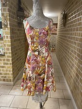 Nine West Floral Print Stretch Cotton Fit & Flare Dress, Size 4