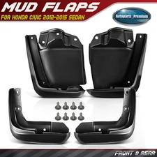 for Honda Civic 4DR 9TH GEN 2012-2015 Splash Guards Mud Flap Front&Rear Set of 4