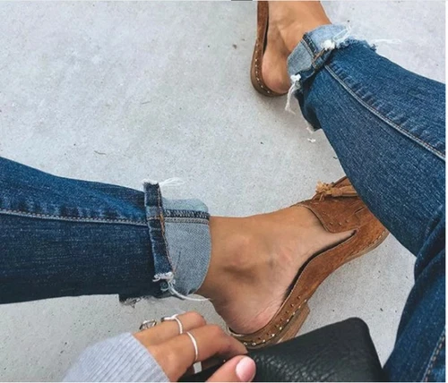 Damen-Slipper Oxford-Schuhe Freizeitschuhe Kunst-Wildleder spitz zulaufend Loafer Quaste flache Schuhe - Bild 7 von 14