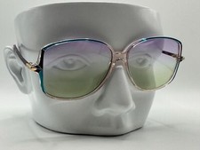 True Vintage Oversize Eyeglasses NOS Granny Style Custom Violet/Green Lens 795