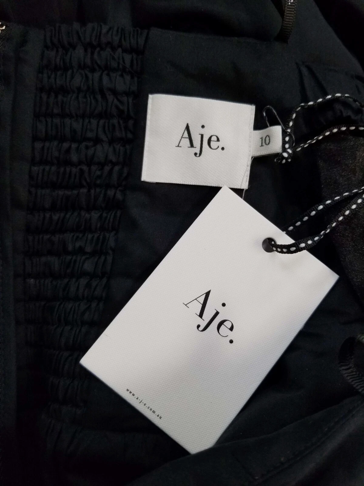 VALENTINO Abito midi donna Aje nero Valentina fiocco a maniche lunghe $575 taglia 10