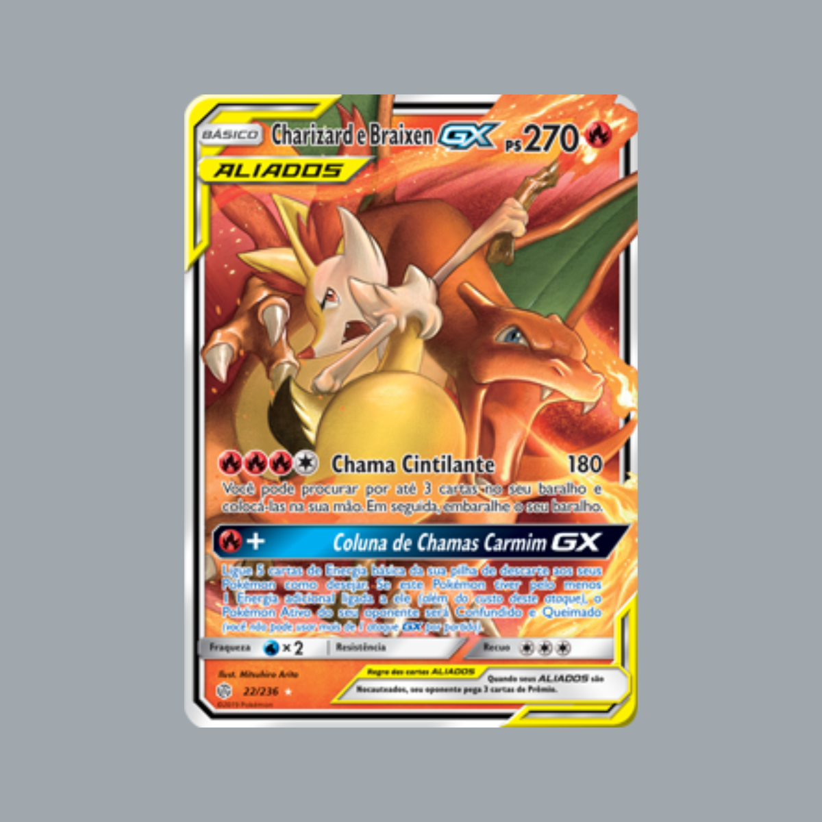 Card Pokémon Portuguese - Charizard & Braixen GX Tag Team 22/236