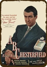 1947 Jimmy Stewart & Chesterfield Vintage-Look DECORATIVE REPLICA METAL SIGN