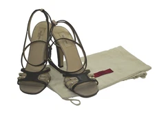 F0 NEW VALENTINO GARAVANI Rockstud Strappy Ankle Wrap Heels Sandals Size 40