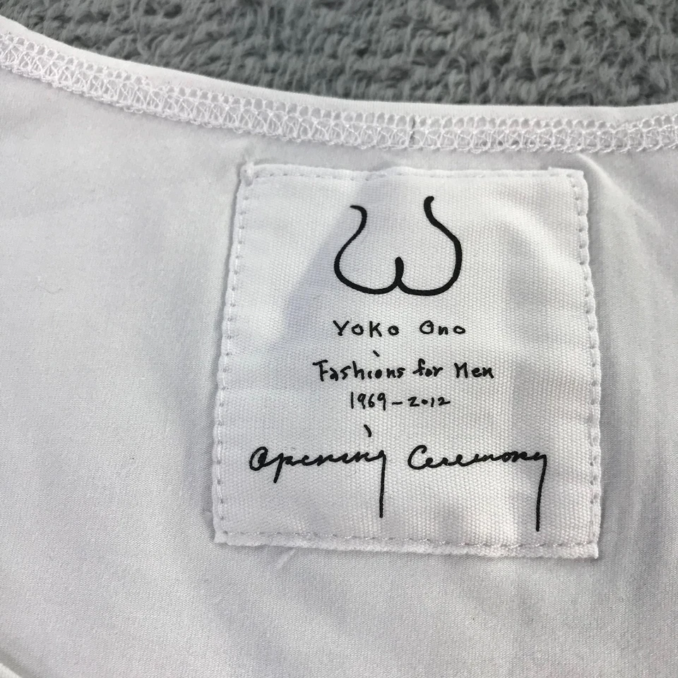 Camisa Yoko Ono Para Hombres Mediana M Eyelit Tank Blanca Top LBGTQ John Lennon Rara a3 Foto 3 de 4