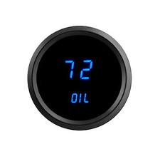 Universal 2 116 Digital Oil Pressure Gauge Blue Leds Black Bezel Usa Made