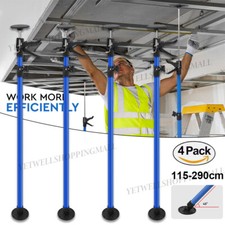4X ADJUSTABLE DRYWALL PLASTERBOARD BUILDER CEILING SUPPORT EASY PROPS 115–290CM