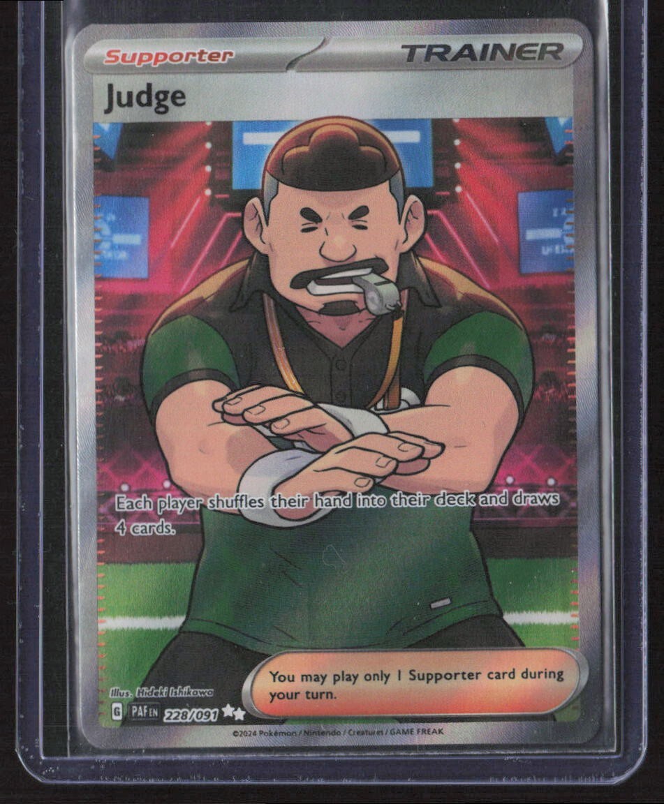 Pokemon Judge 228/091 Paldean Fates Full Art Trainer NM NOCO