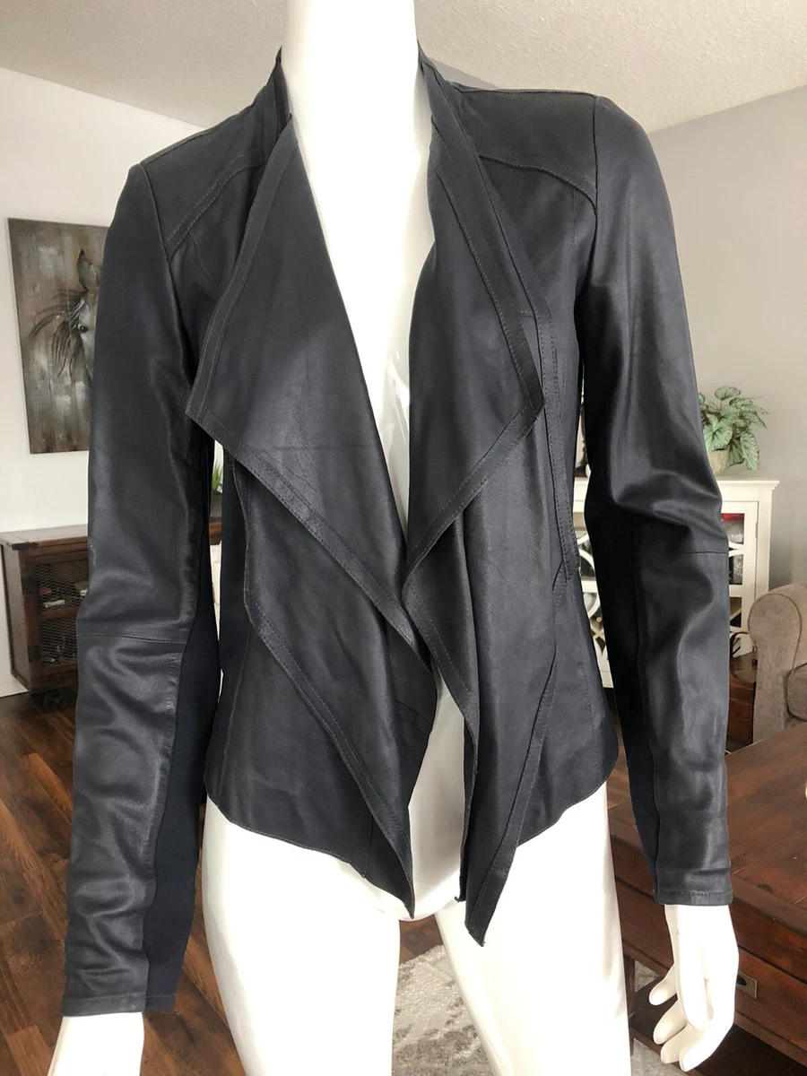 Leather clearance drape jacket