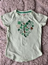 Girls Green St Patrick&rsquo;s Day T-shirt Shamrock Size Small 6