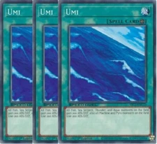 Yugioh - Umi x 3 - 1st Edition NM - Plus Free Holographic Card