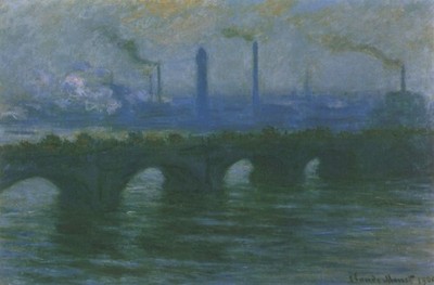 232 Charing Cross Bridge Overcast Weather 1899 1901 Vintage Art Print Poster Wal