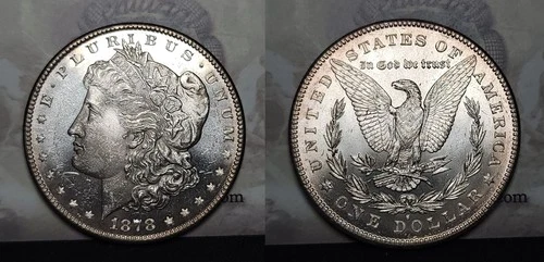 1878-S Morgan Silver Dollar $1 Choice BU Proof Like