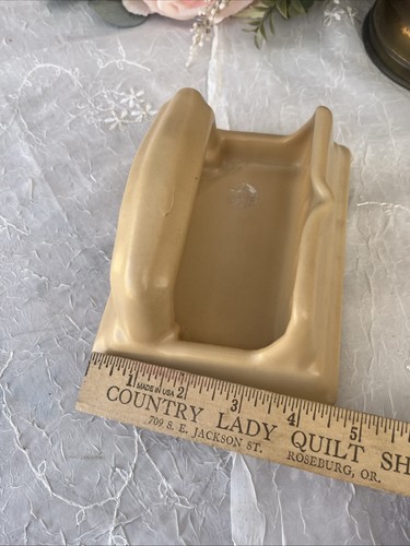 Vintage Beige Ceramic Soap Dish Tray Holder Shower Vintage Original - Picture 3 of 9