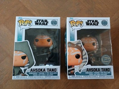 2 Funko Pop Oszilling Head Figuren! Star Wars Ashoka Tano 650 + 680