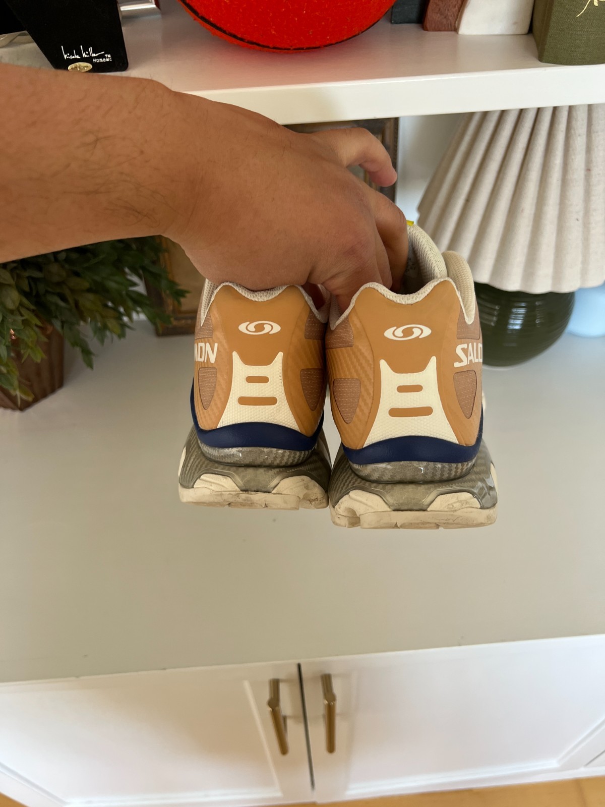 ? Salomon XT 4 OG Taffy Vanilla Ice Blue Print Sneakers L472997 Size 10.5 US