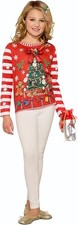 Santa Shirt Christmas Festive Holiday Tree Costume Ugly Sweater Child Size S 4-6