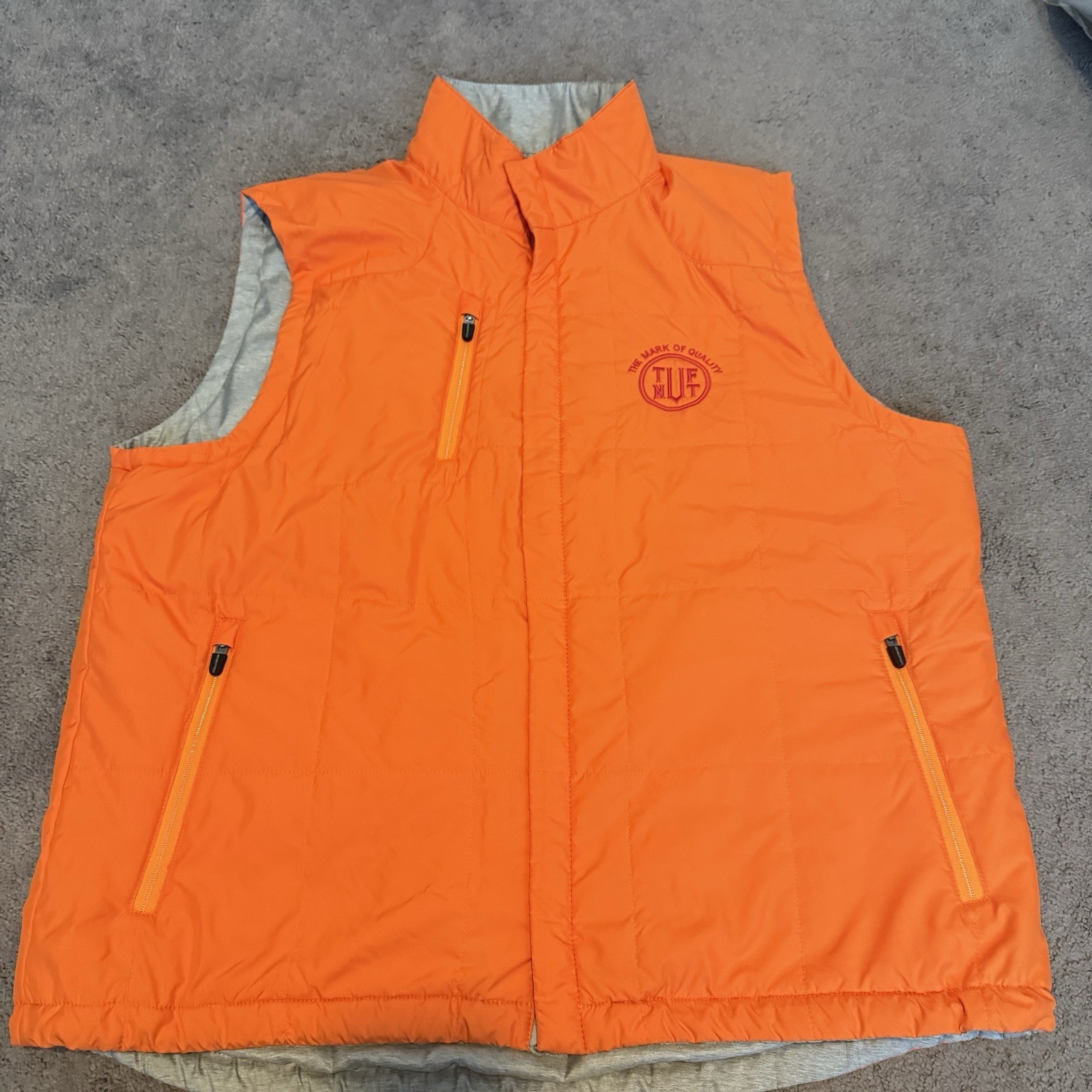 Zero Restriction Tour Series Reversible Full Zip Vest Gray Orange Men’s XL
