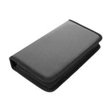 Disc CD Holder 80 DVD Case Storage Wallet VCD Organizer Faux Leather Zipper Bag