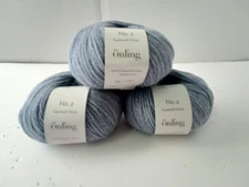 Onling Yarn, #2-Pigeon Blue, Lot of 3-(25g-120m) Superwash Wool